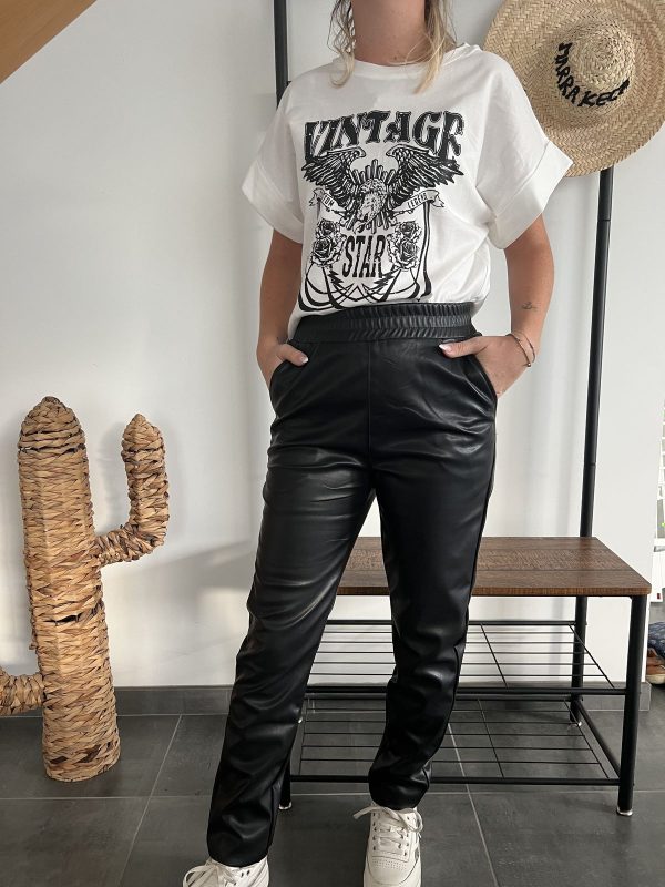 pantalon noir similicuir