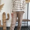 Ensemble rayé camel