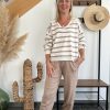 ensemble rayé camel