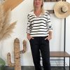 ensemble rayé noir