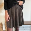 Jupe plissée bronze pailleté