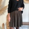 jupe bronze plissée