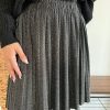 Jupe plissée argent pailleté