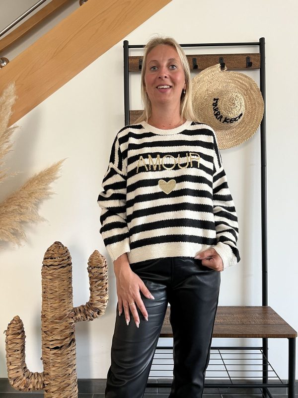 pull amour noir et or