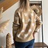 Pull camel coeurs blanc