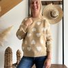 Pull camel coeurs blanc