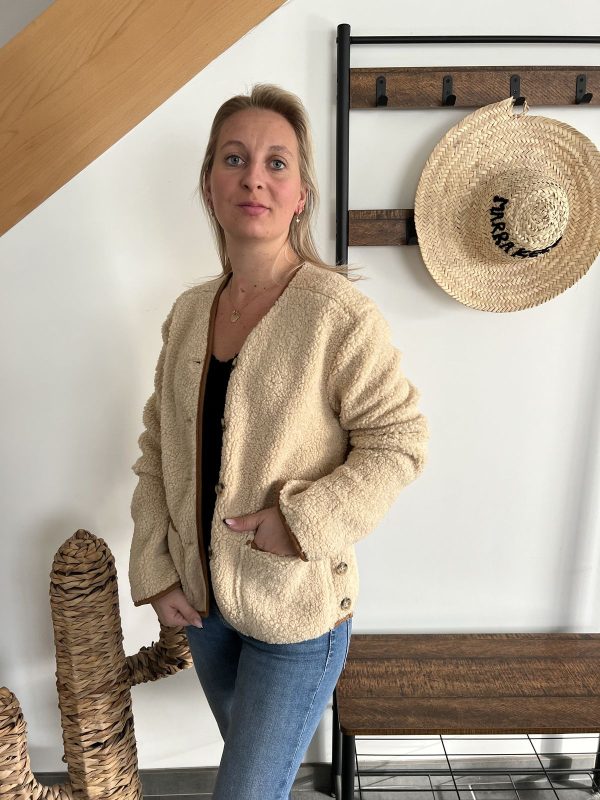 Gilet aspect mouton beige