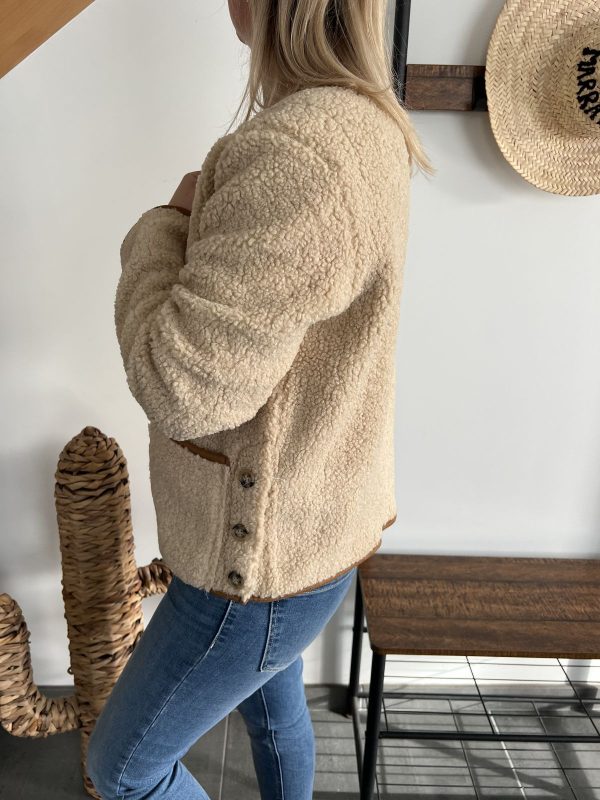 Gilet aspect mouton beige