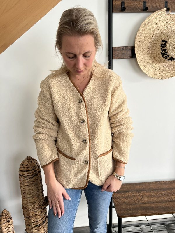 Gilet aspect mouton beige