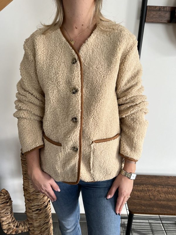 Gilet aspect mouton beige