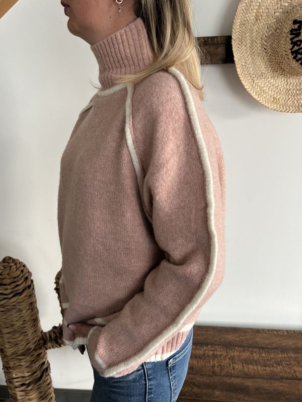 pull maille rose