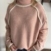 pull rose maille