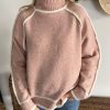 pull rose en maille