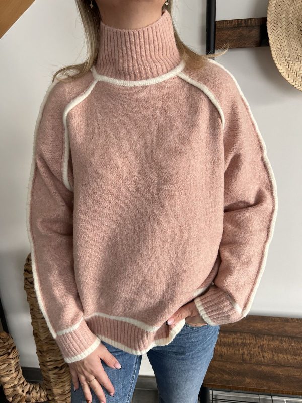 pull rose en maille