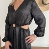 Robe midi fendu noir