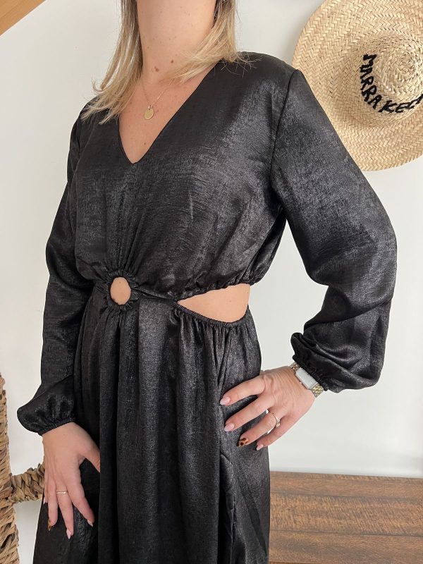 Robe midi fendu noir