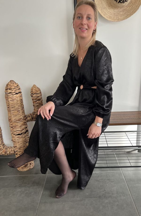 Robe midi fendu noir