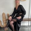 Robe midi fendu noir