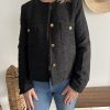 Veste noire lainage bouclette
