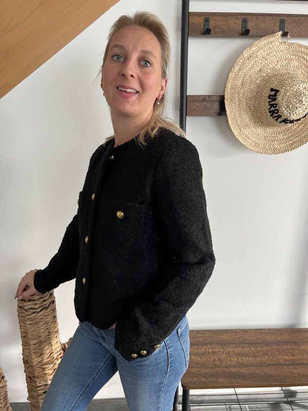Veste noire lainage bouclette