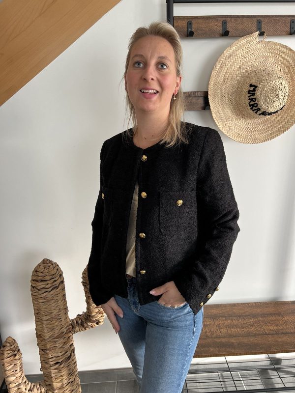 Veste noire lainage bouclette