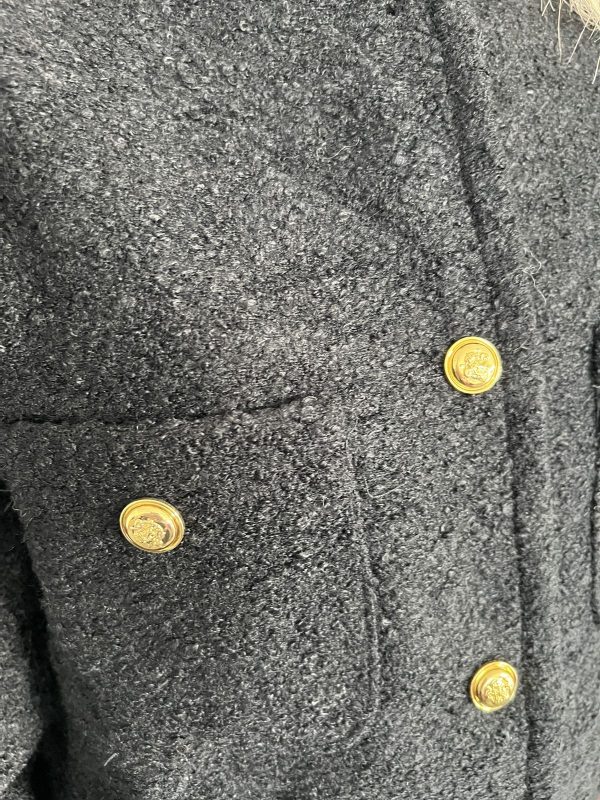 Veste noire lainage bouclette