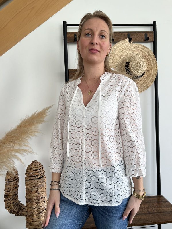 Blouse blanche dentelle