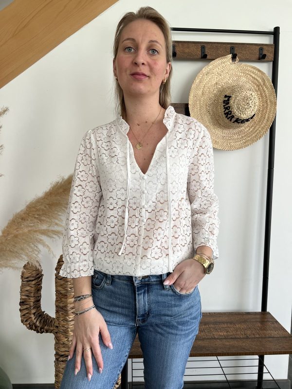 Blouse blanche dentelle