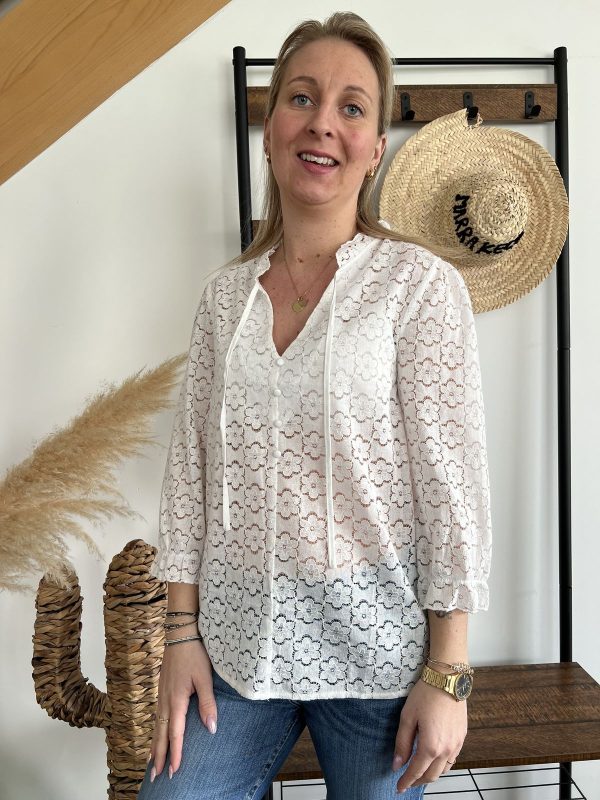 Blouse blanche dentelle