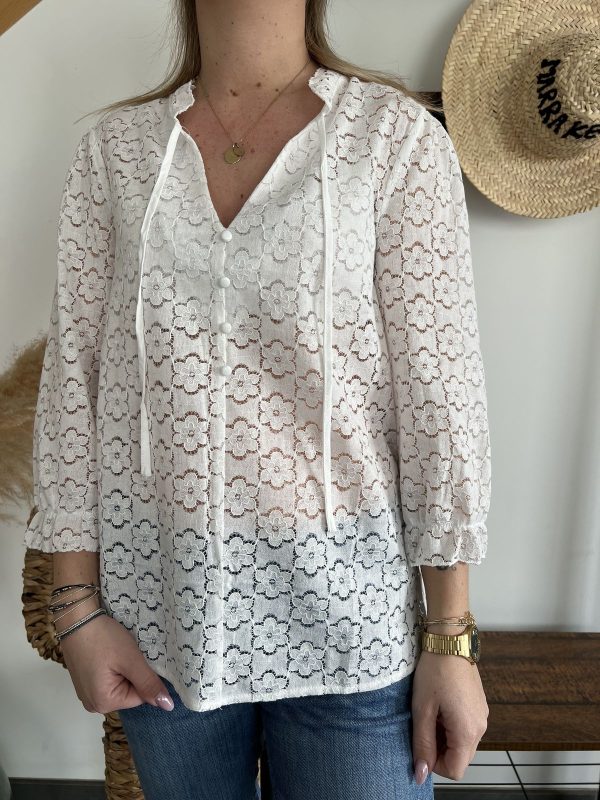 Blouse blanche dentelle