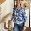 blouse bleu et blanche