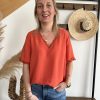 Blouse brique