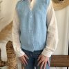 Pull sans manches bleu ciel