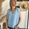 Pull sans manches bleu ciel