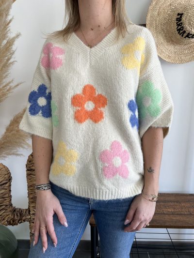 pull flower multicolore pull flower
