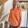 Pull sans manches orange