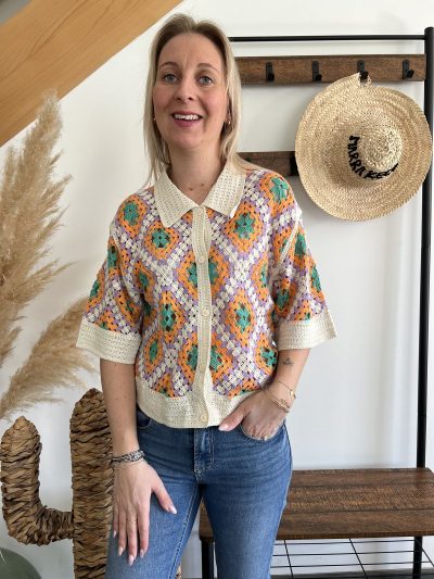 top crochet coloré femme top crochet coloré