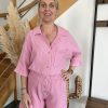 Ensemble nid d'abeille rose