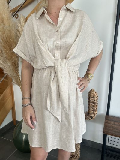 robe en lin beige