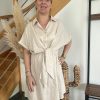 Robe en lin beige