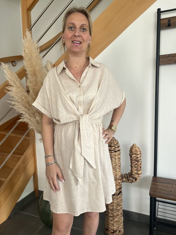 Robe en lin beige