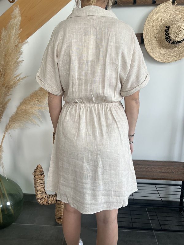 Robe en lin beige