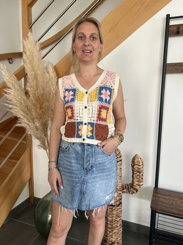 Top crochet femme