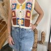 Top crochet femme