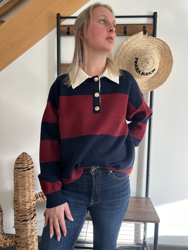 Pull polo femme