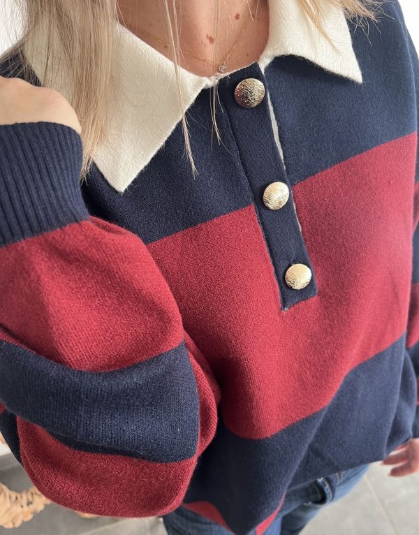 Pull polo femme
