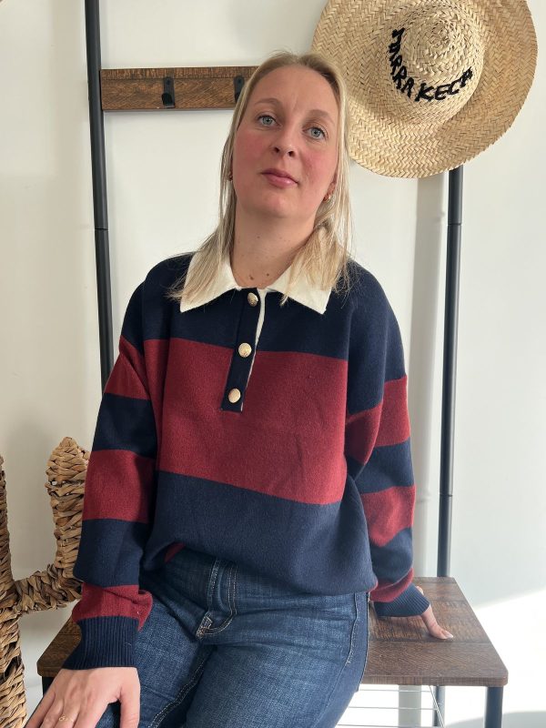 Pull polo femme