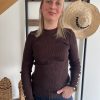 pull en maille côtelée pour femme