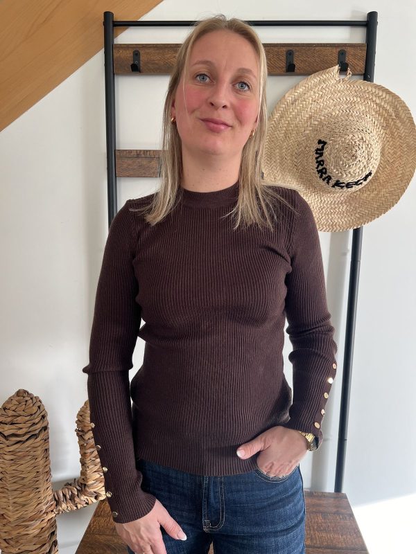 pull en maille côtelée pour femme