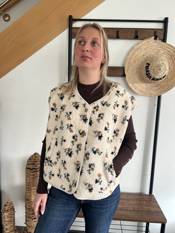 Gilet sans manches à fleurs